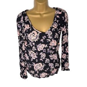 Billabong Floral Peasant Top Black Combo S Juniors